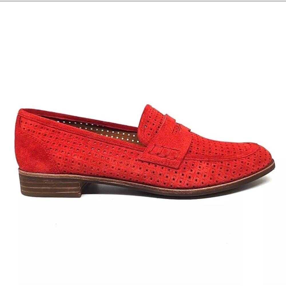 New Franco Sarto A-Jolette5 Perforated Suede Leather Flat Penny Loafers EU6 $125 - Picture 9 of 12
